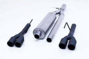 GMC 1500 Performance Exhaust - Dual Split - Gibson - Cat Back + Stainless Steel Black Ceramic Coated Tips - Black - `24-`27