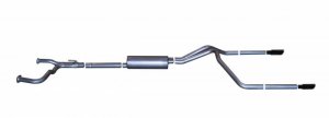 Nissan Titan Performance Exhaust - Gibson - Cat-Back, Dual Split, Black Elite - Black - `04-`10