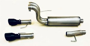 Ford F150 Performance Exhaust - Rear - Gibson - Black Elite Dual Split - Black - 2024+