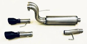 Ford F150 Performance Exhaust - Rear - Gibson - Black Elite Dual Split - Black - 2024+