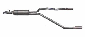 Ford F-150 Performance Exhaust - Rear - Gibson - Cat-Back, Dual Split, Stainless, Polished Tips - `11-`13