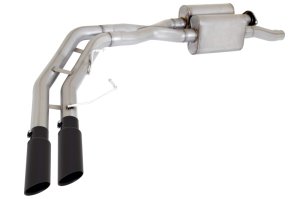 Ford F-150 Performance Exhaust - Gibson - Cat-Back Super Truck - Black Elite - `17-`19