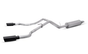 Ford Ranger Performance Exhaust - Gibson - Cat Back Dual Sport - Black Elite - Black - `19-`22