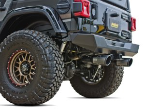 Jeep Wrangler Performance Exhaust - Dual Split - Gibson - Cat-Back, Patriot Series, Axle-Back, Black Ceramic - Black - `07-`17