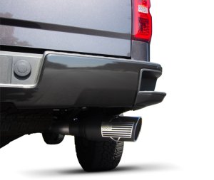 GMC Sierra 1500 Performance Exhaust - Gibson - Cat Back, Patriot Series, Single Exit - Black - `14-`18