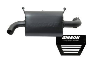 Polaris RZR XP Turbo EPS Performance Exhaust - Gibson - Single Stainless Silent - Black Ceramic - `16-`18