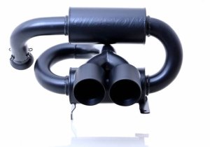 Can-Am Maverick R Performance Exhaust - Gibson - X-Pipe, Dual Wall Slash-Cut Tips, Intercooled - Black Ceramic - 2024+