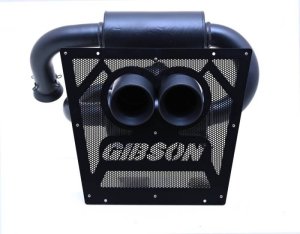 Can-Am Maverick R Performance Exhaust - Gibson - X-Pipe, Dual Wall Slash-Cut Tips, Intercooled - Black Ceramic - 2024+