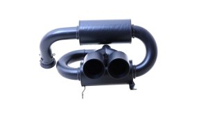 Can-Am Maverick R Performance Exhaust - Gibson - X-Pipe, Dual Wall Slash-Cut Tips, Intercooled - Black Ceramic - 2024+