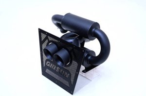 Can-Am Maverick R Performance Exhaust - Gibson - X-Pipe, Dual Wall Slash-Cut Tips, Intercooled - Black Ceramic - 2024+