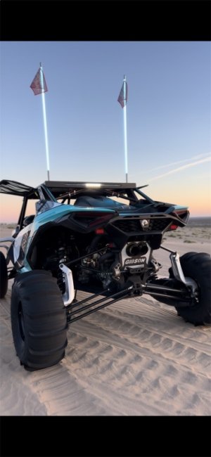 Can-Am Maverick R Performance Exhaust - Gibson - X-Pipe, Dual Wall Slash-Cut Tips, Intercooled - Black Ceramic - 2024+