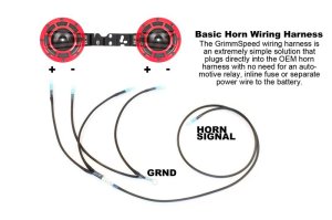 Subaru WRX Horn Wiring Harness - GrimmSpeed - Hella - `02-`14