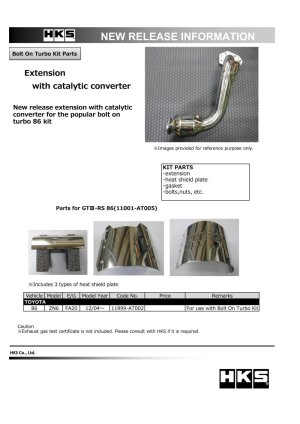 Scion FR S Performance Exhaust - HKS - Extension Kit w/ Catalytic Converter - `12-`19