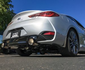 Infiniti Q60 Performance Exhaust - HKS - Dual Hi-Power Titanium Tip Catback - 2017 Infiniti Q60 Performance Exhaust - HKS - Dual Hi-Power Titanium Tip Catback - 2017