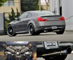 Infiniti G37 Performance Exhaust - HKS - Dual Hi-Power Ti Tip Catback - `08-`13