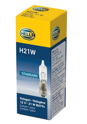 BMW 3 Series Halogen Light Bulb - Hella - H21W Standard Series Halogen, BAY9s Base, 12V 21W - `11-`12