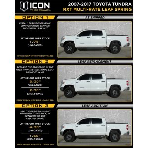 Toyota Tundra Leaf Springs - ICON - Multi Rate RXT Leaf Pack w/Add In Leaf - `07-`21