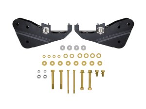 Ford F-350 Super Duty Suspension Radius Arm Bracket Set - ICON - Radius Arm Drop Kit - Semi-gloss black - `23-`25