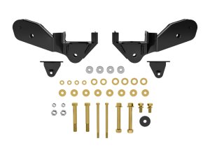 Ford F-250 Super Duty 4-Link Frame Bracket Kit - Front - ICON - Competition Grade PTFE Lined Spherical Bearings - Semi-Gloss Black - `23-`25