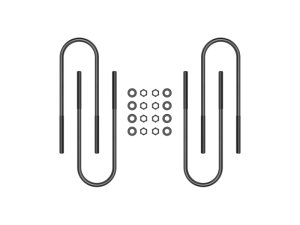 Ford F-350 U-Bolt Kit - Rear - ICON - 15in, E-Coat - Black - `11-`25
