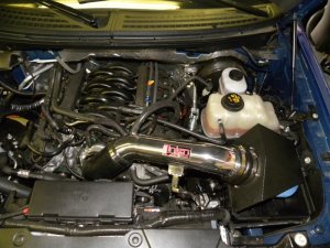 Ford F-150 Performance Air Intake - Injen - Power-Flow, Cold Air Intake, MR Technology, Enclosed Air Box, 4 in. Tubing, SuperNano-Web Dry Filter - Wrinkle Black - `10-`14
