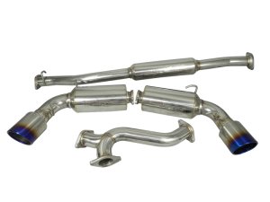 Scion FR S Performance Exhaust - Injen - Catback, Dual Injen Embossed Muffler, Titanium Rolled Tips - `13-`16