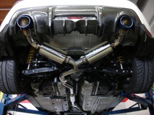 Scion FR S Performance Exhaust - Injen - Catback, Dual Injen Embossed Muffler, Titanium Rolled Tips - `13-`16