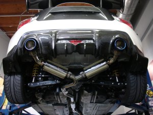 Scion FR S Performance Exhaust - Injen - Catback, Dual Injen Embossed Muffler, Titanium Rolled Tips - `13-`16
