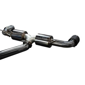 Toyota GR Supra Performance Exhaust - Injen - Cat Back, Dual Muffler, Integrated Exhaust Valve, 3.5in Front and Mid-Section Tubing, 3.0in Rear Tubing, V-Band Clamps, 4.5in Carbon Fiber Tips - Carbon Fiber - `20-`23