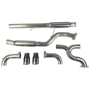 Ford Focus RS Performance Exhaust - Injen - Cat Back, Dual High Flow Resonators - Black Chrome - `16-`18
