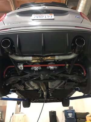 Ford Focus RS Performance Exhaust - Injen - Cat Back, Dual High Flow Resonators - Black Chrome - `16-`18