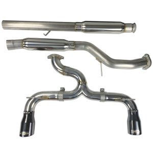 Ford Focus RS Performance Exhaust - Injen - Cat Back, Dual High Flow Resonators - Black Chrome - `16-`18