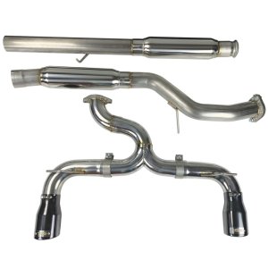 Ford Focus RS Performance Exhaust - Injen - Cat Back, Dual High Flow Resonators - Black Chrome - `16-`18