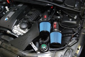 BMW 335i Performance Air Intake - Injen - SP Series Short Ram, Twin Intake, MR Technology - Wrinkle Black - `07-`10