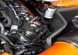 Ford Mustang Oil Separator - Driver Side - J&L - 3.0 - Clear Anodized - `11-`17