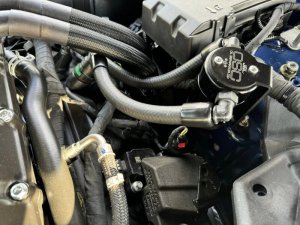 Ford Mustang Oil Separator - PCV Side - J&L - Oil Separator 3.0 - Black Anodized - `24-`25