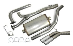 Nissan Titan Performance Exhaust - Pass Side Dual Exit - JBA - Cat Back 409SS - Stainless steel polished - `04-`22