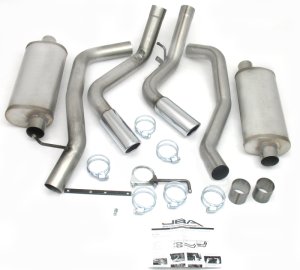 Chevrolet Silverado 3500 HD Performance Exhaust - Pass Side Dual Exit - JBA - Cat Back 409SS - Polished chrome - `01-`06
