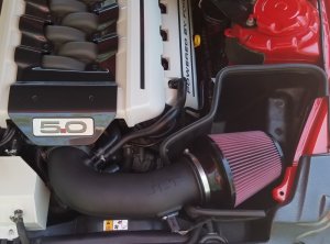 Ford Mustang Performance Air Intake - JLT - Cold Air Intake Kit w/Red Filter - Tune Req - Black Textured - `15-`17