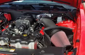 Ford Mustang Performance Air Intake - JLT - Big Air Intake w/Red Filter -Tune Req - Black Textured - `11-`14