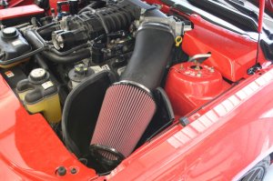 Ford Mustang Performance Air Intake - JLT - Super Big Air Kit (For Kenne Bell 75mm TB 800+HP) - Red - `07-`09