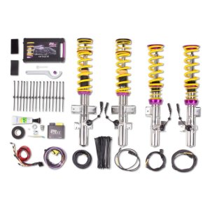 Land Rover Range Rover Evoque Coilover Suspension Kit - Front + Rear - KW - DDC ECU (Dynamic Damping Control), Electronically Adjustable, App-Compatible, Inox-Line Stainless Steel - `12-`18