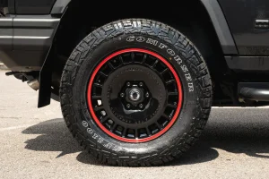 Ineos Grenadier Custom Wheels - Huntsman Armored RS-Forged Light Alloy - Gloss Black/ Red Stripe