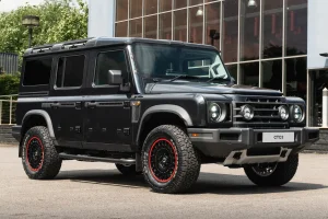 Ineos Grenadier Custom Wheels - Huntsman Armored RS-Forged Light Alloy - Gloss Black/ Red Stripe