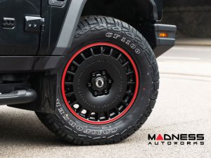 Ineos Grenadier Custom Wheels - Huntsman Armored RS-Forged Light Alloy - Satin Black/ Red Stripe Ineos Grenadier Custom Wheels - Huntsman Armored RS-Forged Light Alloy - Satin Black/ Red Stripe