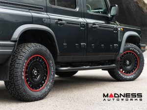 Ineos Grenadier Custom Wheels - Huntsman Armored RS-Forged Light Alloy - Satin Black/ Red Stripe