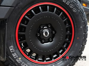 Ineos Grenadier Custom Wheels - Huntsman Armored RS-Forged Light Alloy - Satin Black/ Red Stripe