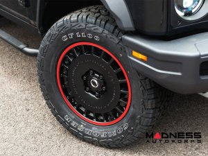 Ineos Grenadier Custom Wheels - Huntsman Armored RS-Forged Light Alloy - Satin Black/ Red Stripe