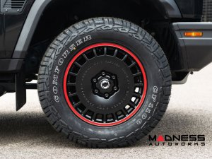 Ineos Grenadier Custom Wheels - Huntsman Armored RS-Forged Light Alloy - Satin Black/ Red Stripe