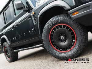 Ineos Grenadier Custom Wheels - Huntsman Armored RS-Forged Light Alloy - Satin Black/ Red Stripe